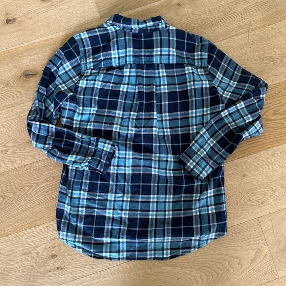Eddie Bauer - Plaid Flannel Button Down Shirt in Blue - Picture 3 of 3